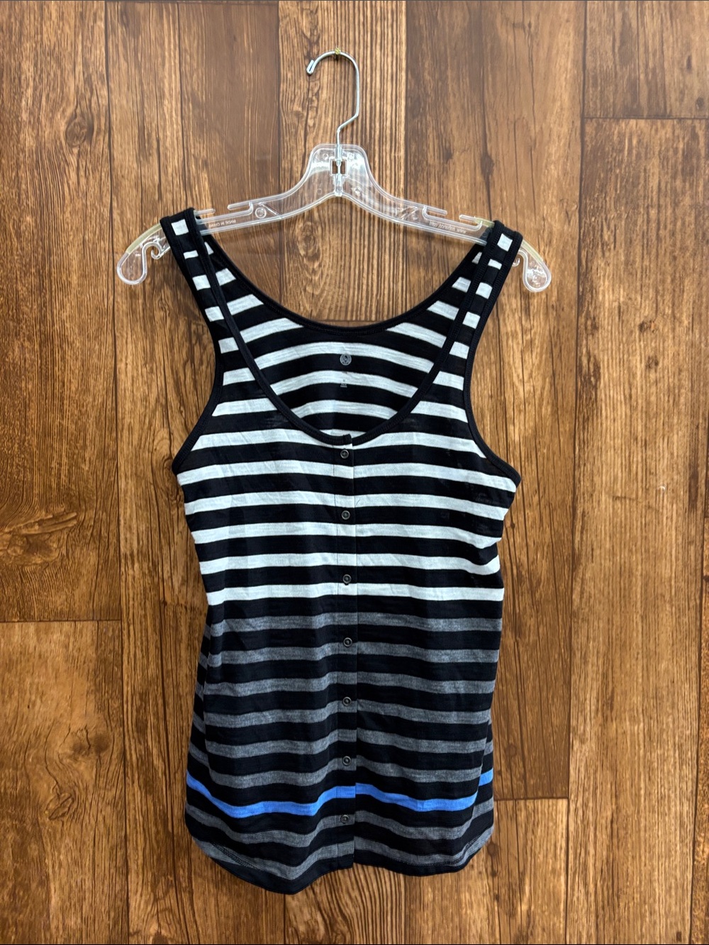 SO Black, White and Blue Striped Tank